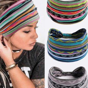 NWT | 3pcs Geometric Pattern Bohemian Hair Band